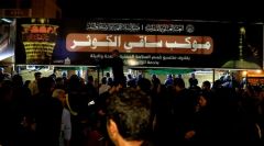 منتسبو قسم السلامة المهنية في العتبة العلوية في مسيرة الأربعين